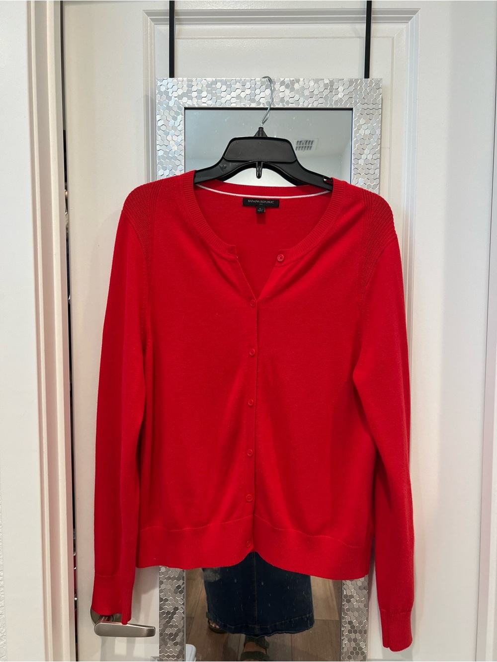 Banana Republic Red Button-Up Cardigan